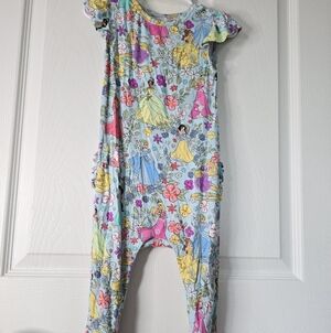 Posh Peanut Light Blue Floral Princess Print One-Piece